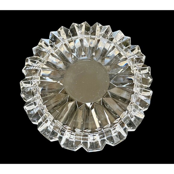 Vintage Mikasa Hoya Art Glass Clear Crystal Ashtray Tray 6.5” Diamond‎ Point - Picture 6 of 7
